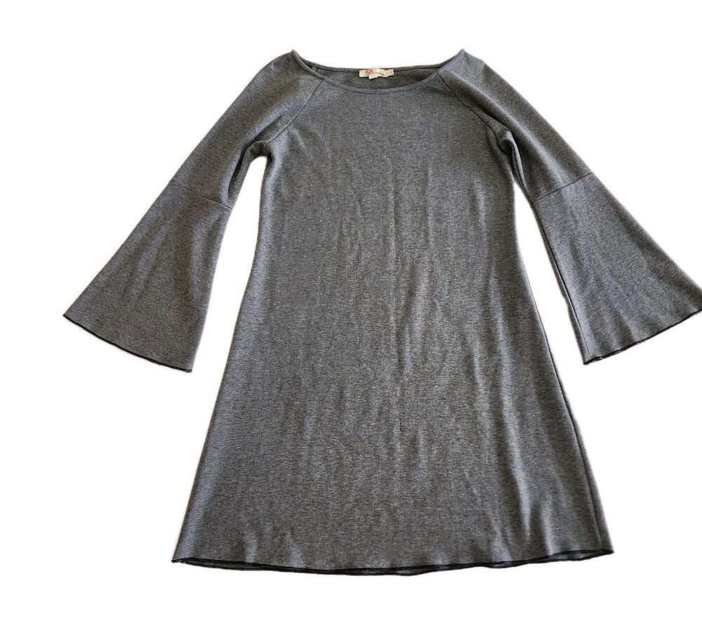 Aryeh @ Anthropologie Gray Boho Fairy Minimalist Bell Sleeve Dress Women SZ L